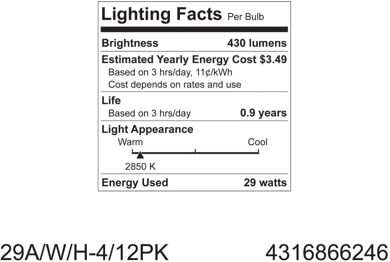 GE Lighting Soft White 29-Watt, 430-Lumen A19 Light Bulb with Medium Base, 8-Pack