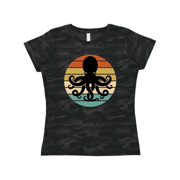Inktastic Octopus Retro Vintage Sunset Women's T-Shirt