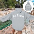 thumbnail image 4 of Weiqiqre Womens Tops Graphic Hooded Sweatshirt Oversized Letter Print Casual Hoodie Pullover, 4 of 9
