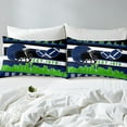 thumbnail image 3 of Erosebridal Teens Seattle Football Fitted Sheet Full,Sport Theme Bedding Set Full Size,Rugby Decor,Lightweight,3-Piece(Fitted Sheet,Pillowcase), 3 of 6