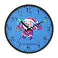 thumbnail image 2 of Voice Activated Clock with Glow Light 12 Inch Large Silent Wall Clock Battery Operated for Home Decor Santa Claus with Gifts in Hand, 2 of 8