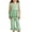 Green, variant on WRKEKC Girls Summer Outfits Solid Plaid Bow Halter Sleeveless Top and Wide Leg Pants Set for 0-5 Years
