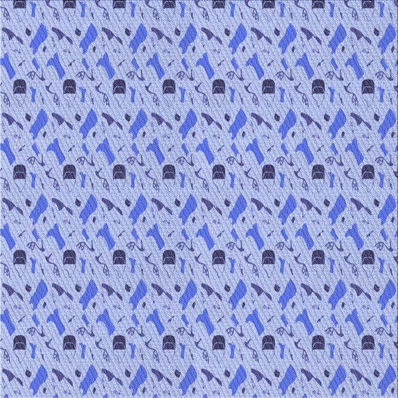 Ahgly Company Machine Washable Indoor Square Transitional Pastel Blue Area Rugs, 4' Square