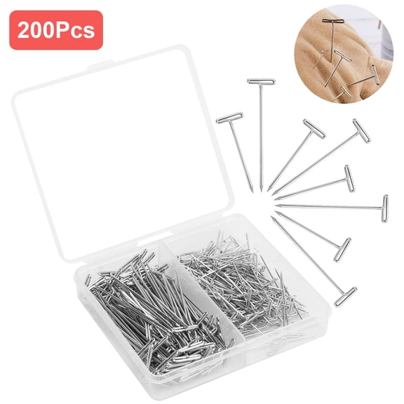 200pcs Straight Pins, TSV T-shape Dressmaker Quilting Pins Stainless Steel Craft Pins