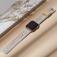 thumbnail image 3 of Correas de tela compatibles con Apple Watch de 41 mm, 40 mm y 38 mm, correa de lona con forro de cuero genuino suave y botón a presión para Apple iWatch Series 7, 3 of 5