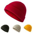thumbnail image 2 of Women Men Beanie Hat, Fashion Casual Solid Color Soft Skin-friendly Elastic Knitted Woolen Winter Head Warm Brimless Cuff Skullcap, 2 of 8