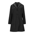 thumbnail image 6 of Dwralegc Womens Pea Coat Outerwear Winter Plus Size Mid Long Outerwear Coats Trench Single Breasted Wool Blend Jackets Dress Balck Peacoat with Pockets Black S, 6 of 7