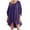 Purple, variant on Lilgiuy Trendy Women's Casual Over Sized Sweatshirt Long Sleeve Dress Round-Neck Ladies Patchwork Mini Dresses for Daily Life