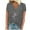 Gray, variant on Wancir Women's V Neck T Shirts Casual Rolled Short Sleeve Side Split Summer Tops Loose Fit