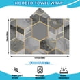 thumbnail image 2 of Gray Gold Hexagon Marble Pattern Hooded Bath Towel，50"x30" for Ages 3 To 12 Kids, Quick Dry Lightweight Soft Microfiber Hood Beach Towel Cover Up for Kids, 2 of 7