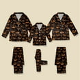 thumbnail image 2 of UJNDER Matching Family Halloween Print Pajama Long Sleeve Silk Like Sleepwear for Kids Comfortable Loungewear Party Outfit Kids Black_003 13-14 Years, 2 of 6