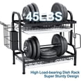 thumbnail image 2 of Sensch 2-Tier Dish Rack for Kitchen, Dish Drying Rack with Drain Board Tray, Compact Dishing Rack with Utensil Holder, Cutting Board Holder, Kitchen Dishes Storage and Organizers, 2 of 9