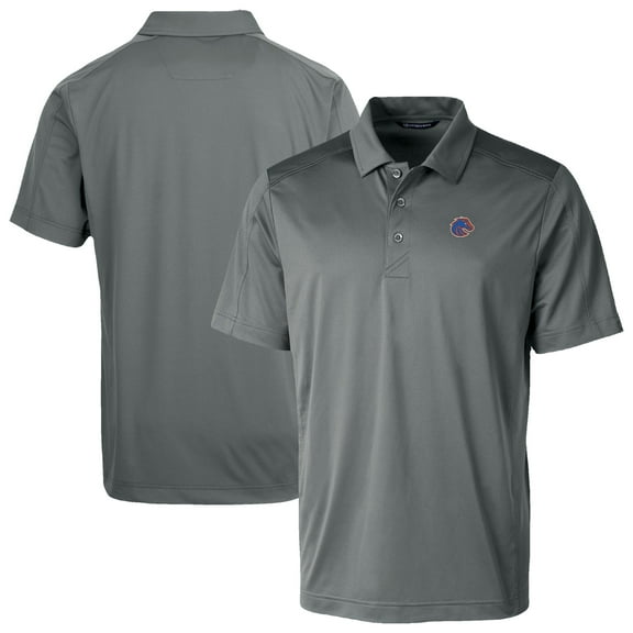 Men's Cutter & Buck Gray Boise State Broncos Prospect Eco Textured Stretch Recycled Polo