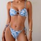 thumbnail image 1 of Trajes de baño Amzcrzy Tankini para mujer, trajes de baño, trajes de baño Bikini para mujer Moda de primavera 2025 Bikini con cuello colgante Conjunto de traje de baño dividido Azul, M, 1 of 9