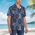 thumbnail image 3 of Gukieu Sunflowers Print Men's Short-sleeved Shirts, Button-down Lapel Hawaiian Shirts, T-shirts, Beach Vacation Summer Casual Wear,3X-Large, 3 of 7