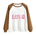 thumbnail image 4 of Gibobby Sudadera Mujer Moda Mujer Día de San Valentín Divertido Estampado Mangas raglán Cuello redondo Sin sombrero Casual Sudadera con capucha Top 3 (Marrón, XXL), 4 of 5