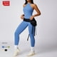 thumbnail image 4 of Ropa de yoga de una pieza para mujer, ropa deportiva ajustada para correr al aire libre, de secado rápido, con realce de cadera y espalda de color melocotón, 4 of 5