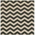 thumbnail image 2 of SAFAVIEH Courtyard Ayden Chevron Indoor/Outdoor Area Rug, Black/Beige, 4' x 4' Square, 2 of 7