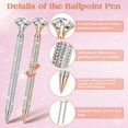 thumbnail image 2 of 6 Pcs Big Diamond Pens with Crystal Bling Rhinestone Pen Silver, Rose Gold US, 2 of 5