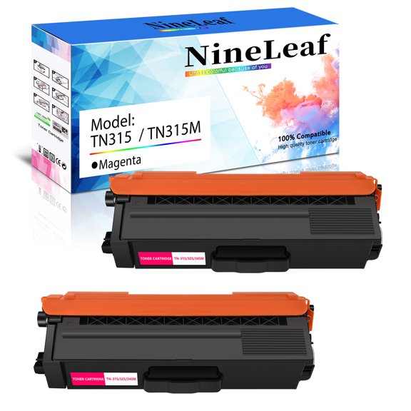 NineLeaf TN315 2 Pack Cyan Toner Cartridge Replacement Compatible for Brother TN315 TN310 TN336 use with HL-4150cdn HL-4570CDW MFC-9560cdw MFC-9560CDW MFC-9970CDW Printer High Yield