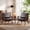 Brown, variant on Ebello Mid-Century Modern PU Leather Accent Chair, Wood Frame Armchair with Removable Thick Padded Cushions for Living Room, Bedroom, Reception, Reddish Brown(Set of 2)