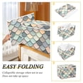 thumbnail image 2 of Yayeee Collapsible Cube Storage Bin with Lid Fabric Closet Decorative Basket with Handles, Green Art Pattern, 2 of 7