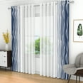 thumbnail image 2 of Lfeey Navy Blue Gradient Semi Sheer Curtains for Living Room Bedroom, Grommet Curtains, 42x63 inch Long, 4 Panels, 2 of 5