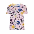 thumbnail image 3 of Pisexur Hauts pour Femmes Blouses Décontractées Mode Été Imprimé Manches Courtes Col Rond, Multicolore, 5TG, 3 of 4
