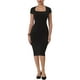 thumbnail image 1 of Vestido ajustado de lápiz para mujer Inspire Chic, con mangas cortas, formal, de longitud hasta la rodilla, color negro, 1 of 6