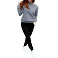 thumbnail image 3 of Pyhlmscde Women's Solid Color Long Sleeve Pants Suit, Fall Outfits for Women, Women Fall Clothes, Matching Sets, 3 of 6