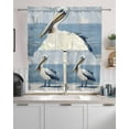 thumbnail image 2 of Seaside Pelican Kitchen Curtains Sets 24 Inch Length with Valance, Blue Rustic Art Ocean Birds Swag Valances and Tiers Curtain Set Drapes Swag Curtains for Living Room, Bathroom, Bedroom, Cafe, 2 of 6