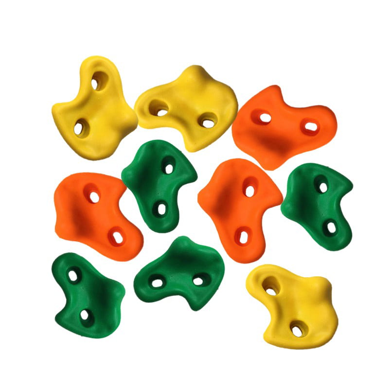 Kids Rock Wall Hand Climbing Holds Assorted Colour Plastic Stones Durable 10pcs 