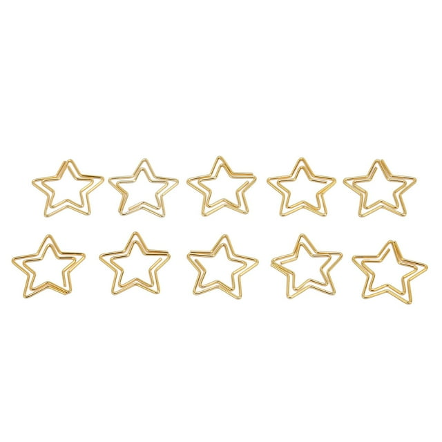 Clips de Papier Étoiles Or, 100pcs Star Trombones Petits Trombones Design Futuriste