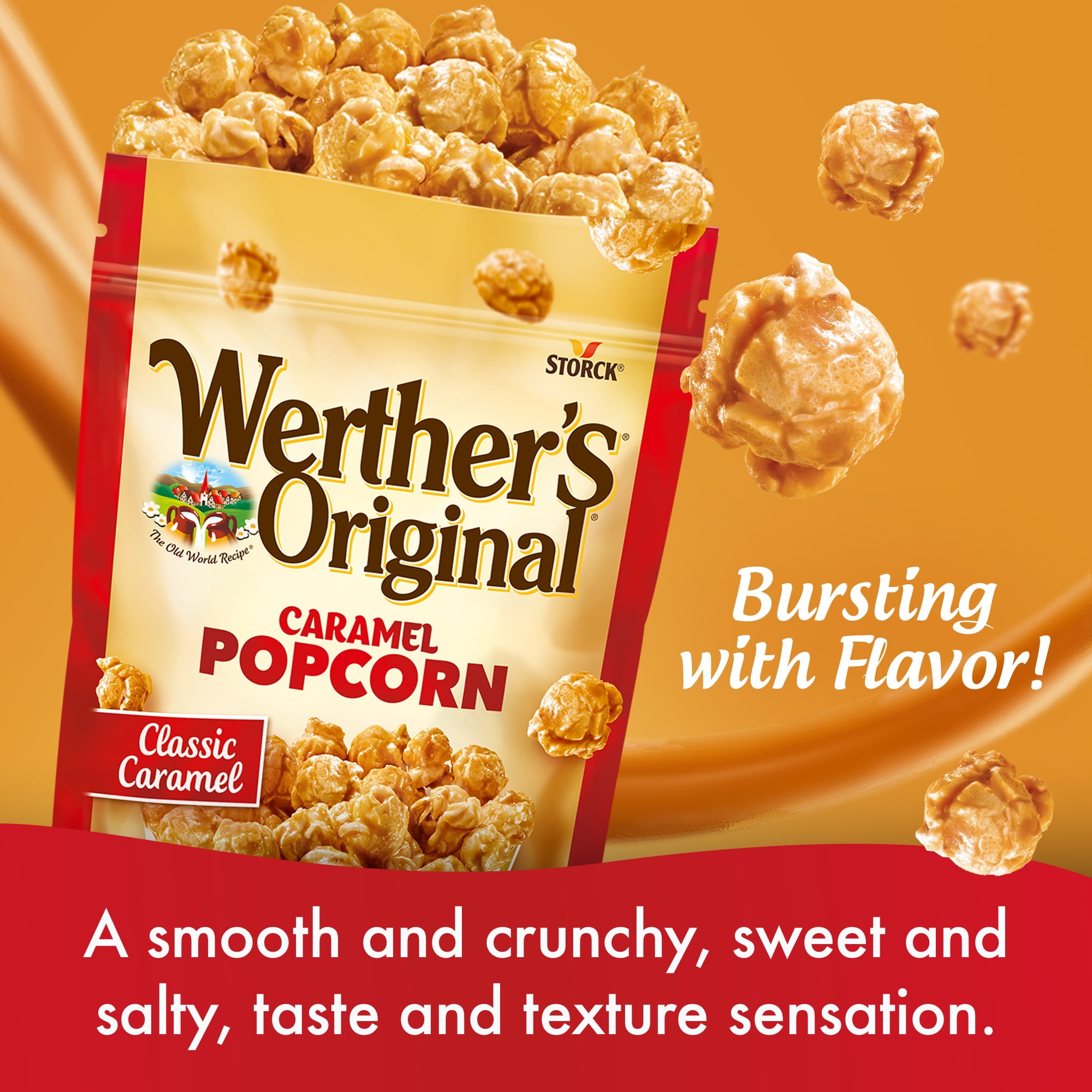 Werther's Original Caramel Popcorn, Classic Caramel, 5.29 oz (Pack of 6)