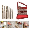 thumbnail image 3 of 10pcs Hss Screw Extractor Kit Cobalt Left Hand Drill Bit Broken Bolts Extractor Tool With Metal Case, 3 of 5