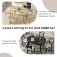 thumbnail image 3 of Atumon 5 Piece MDF and Oak Veneer Extendable Round Table Dining Set Black, 3 of 10
