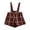 Brown, variant on Toddler Denim Suspenders Shorts Plaid Design Soft Blend Pants Breathable Casual Playwear Fashionable Summer Bottoms for Little Boys Daily Wear Blue 90