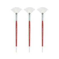 Creative Mark Polar Flo Professional Watercolor Brushes - Fan 4 - 3 Pack - Short Handle, Nickel-Plated Seamless Brass Ferrule - Art Paint Brushes for Acrylic Painting, Watercolor, Gouache, and More