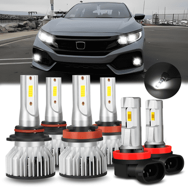 For Honda Civic 2016 2017 2018 2019 2020 Light Bulb Kit Headlight Hi-Lo Beam Fog Light LED Lamp Set
