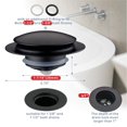 thumbnail image 2 of Tapón de desagüe para bañera HIDROP Pop Up Universal, negro mate, 2 of 8