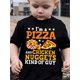 thumbnail image 1 of Camiseta de manga corta de verano para niño: "Soy un chico de pizza y nuggets de pollo", cuello redondo informal de algodón., 1 of 6