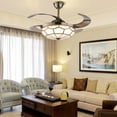 thumbnail image 5 of 42" Round Tiffany Ceiling Fan Light Retractable Blades LED Chandelier Lamp for Living Room, Bedroom, 5 of 24