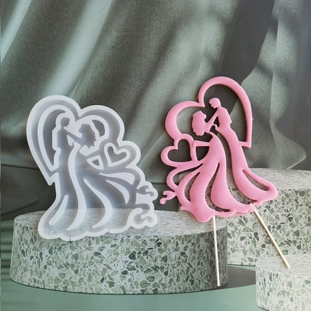 

Yesbay Lollipop Mold BPA Free Silica Gel Heart Lover Shape Candy Mold for Bakery