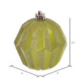 thumbnail image 3 of Vickerman MC190873D 5 in. Lime Glitter Faceted Ball Ornament - 3 per Bag, 3 of 3