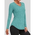 thumbnail image 3 of Rosvigor Womens Workout Tops V Neck Tee Shirts Quick Dry Long Sleeve Shirts for Women Loose Activewear Tops for Yoga Running Gym, 3 of 8