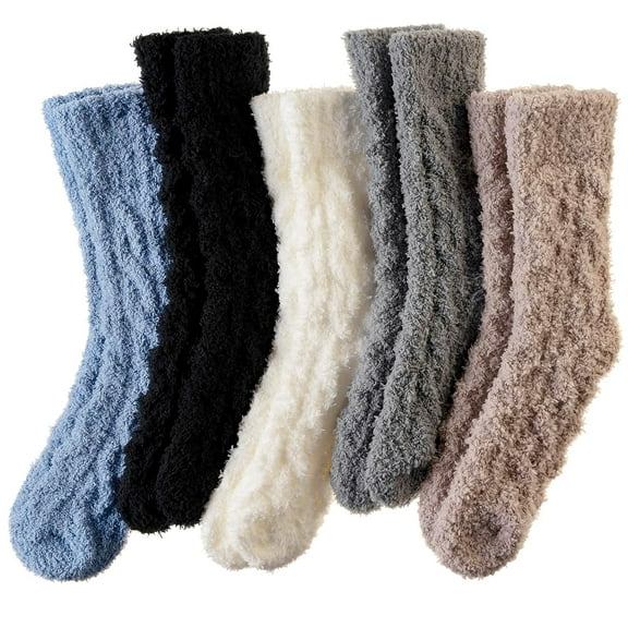 Ksopiavobs Womens Fuzzy Socks Soft Warm Fluffy Socks Winter Sleep Thermal Plush Casual Cozy Home Socks