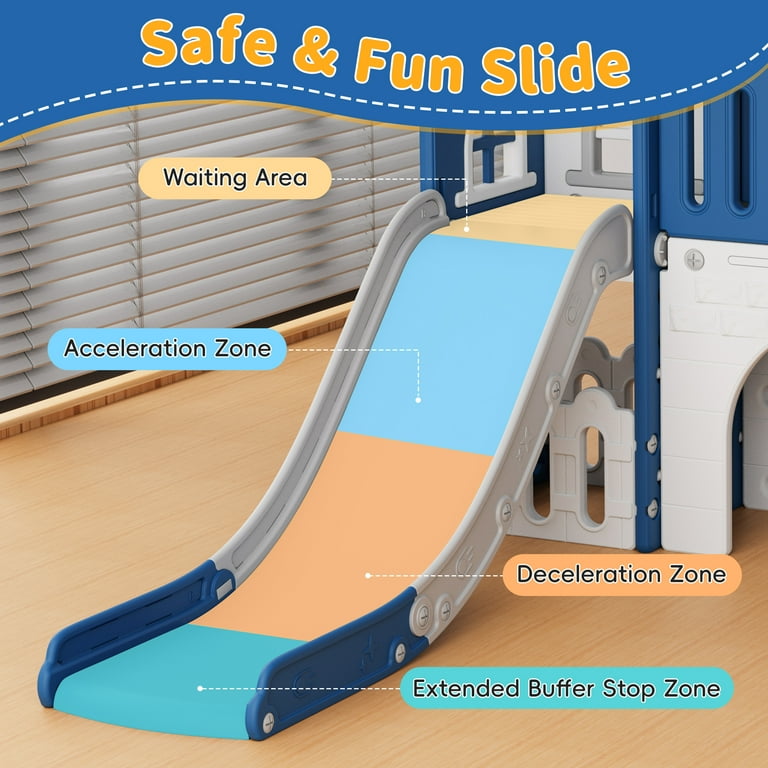 WFUN 9-in-1 Toddler Slide Playset, Indoor Outdoor Playground for
