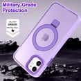 thumbnail image 5 of CASEFIV for iPhone 11 Case,with Magnetic Invisible Stand [Military Drop Protection] [Compatible with MagSafe] Shockproof Slim Translucent Anti-Slip with 2 Screen Protector+2 Lens Protector,Purple, 5 of 8