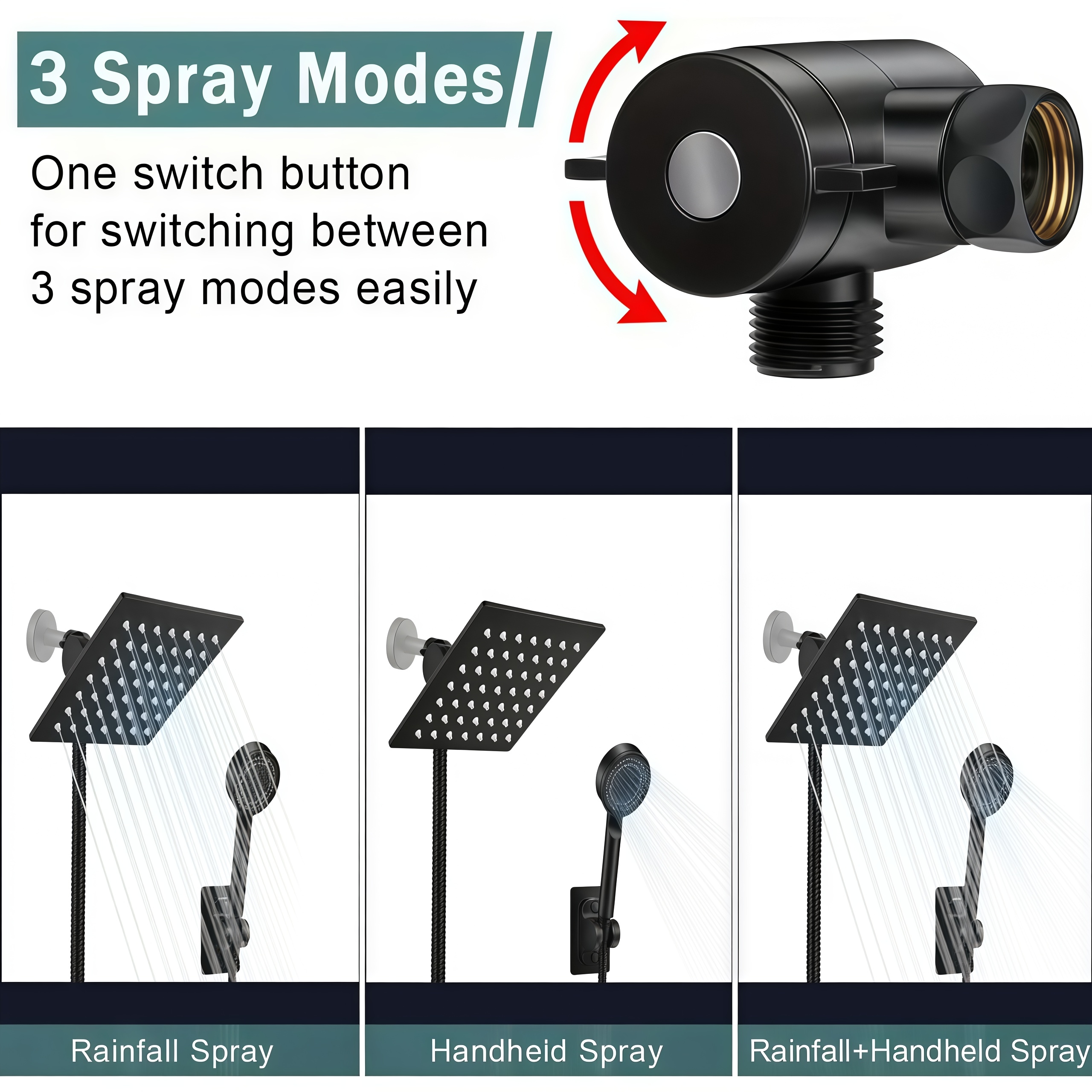 DNXNIAIFY 6-Inch Rain Showerhead with 60-Inch Hose photo 5
