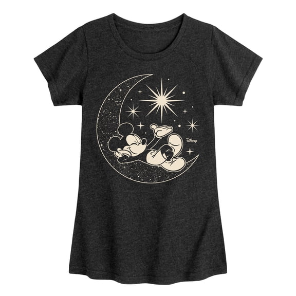 Disney - Mickey On Celestial Moon - Toddler & Youth Girls Short Sleeve Graphic T-Shirt